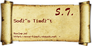 Soós Timót névjegykártya
